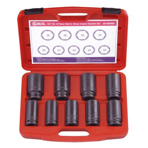 GENIUS TOOLS Impact Socket Set Long IS-609MD