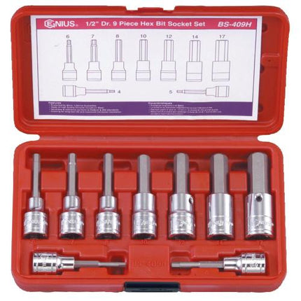 GENIUS TOOLS Hex Bit Socket Set BS-409H