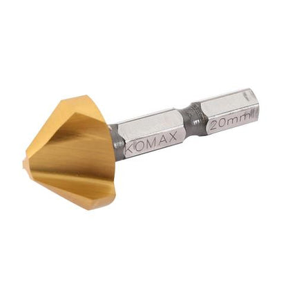 KOMAX 3-Flute Countersink, Hex Shank