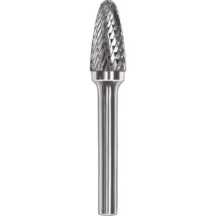 SESHIN BUFFALO Carbide Rotary Burr, Tree, Radius End (SF), 6mm Shank, Double Cut, Ø3×12.7mm–19×25mm