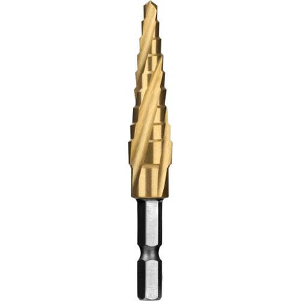 SESHIN BUFFALO 4-Flute Step Drill, Twist Type, Hex Shank 12mm–35mm, TiN Coated