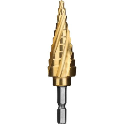 SESHIN BUFFALO 4-Flute Step Drill, Twist Type, Hex Shank 12mm–35mm, TiN Coated