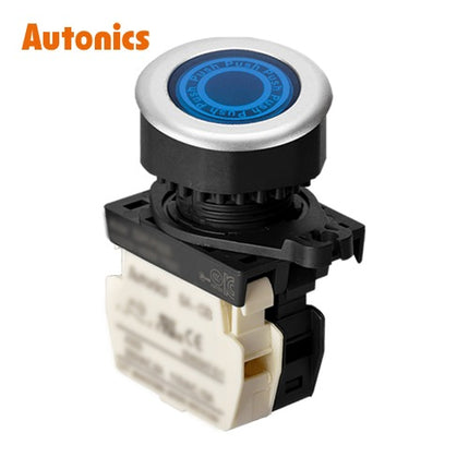 AUTONICS Push Button Switch, LED Illuminated, Ø30, Blue, B1 LED DC S3PF-P3BBD