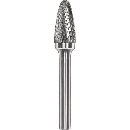 SMATO Carbide Rotary Burr, Tree, Radius End (SF), 6mm Shank, Double Cut, Ø3×12.7mm–16×25mm