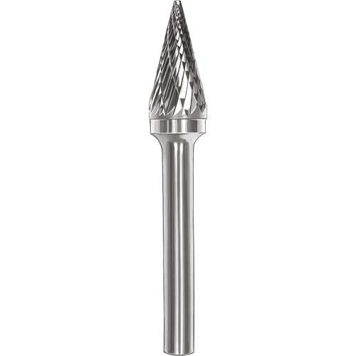 SMATO Carbide Rotary Burr, Taper, Pointed End (SM), 6mm Shank, Double Cut