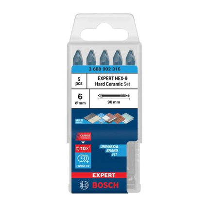 Bosch Hex Shank Tile Drill Bit, Ø3–12 mm