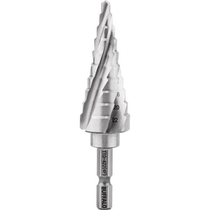 SESHIN BUFFALO 4-Flute Step Drill, Twist Type, Hex Shank 12mm–35mm