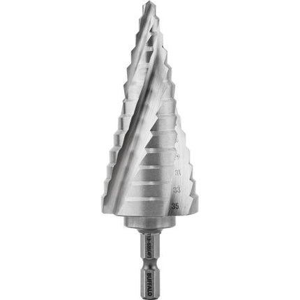 SESHIN BUFFALO 4-Flute Step Drill, Twist Type, Hex Shank 12mm–35mm