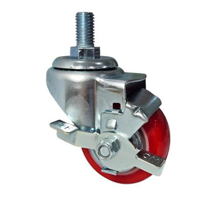 DAESIN Light-Duty Caster Bolt-Hole Swivel with Brake DS1225PVP