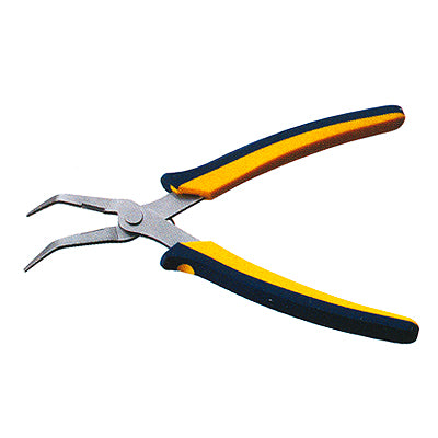 KEIBA Fine-Tip Long Nose Pliers with Cutter, Premium, Bent KMC-307B