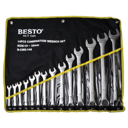 BESTO Combination Wrench Set B-CWS-14S 10,11,12,13,14,15,16,17,19,22,24,27,30,32