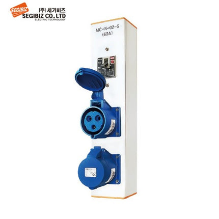 SEGIBIZ Profile Power Socket Box, Aluminum, Circuit Breaker Type, 60A SG-MC-N-02-S