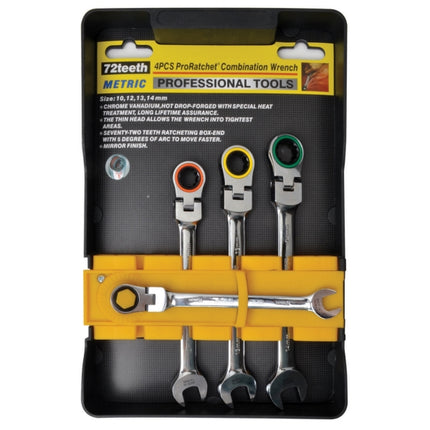 GEAR-TOP Flexible Gear Ratchet Wrench Set (4PCS) T-GW-4FS