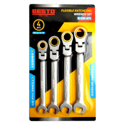 BESTO Flexible Gear Ratchet Wrench Set (4PCS) B-GW-4FS