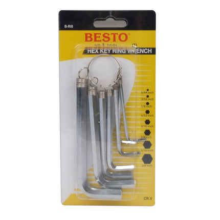 BESTO Hex Key Ring Set B-RI8 5/64~3/8 8PCS