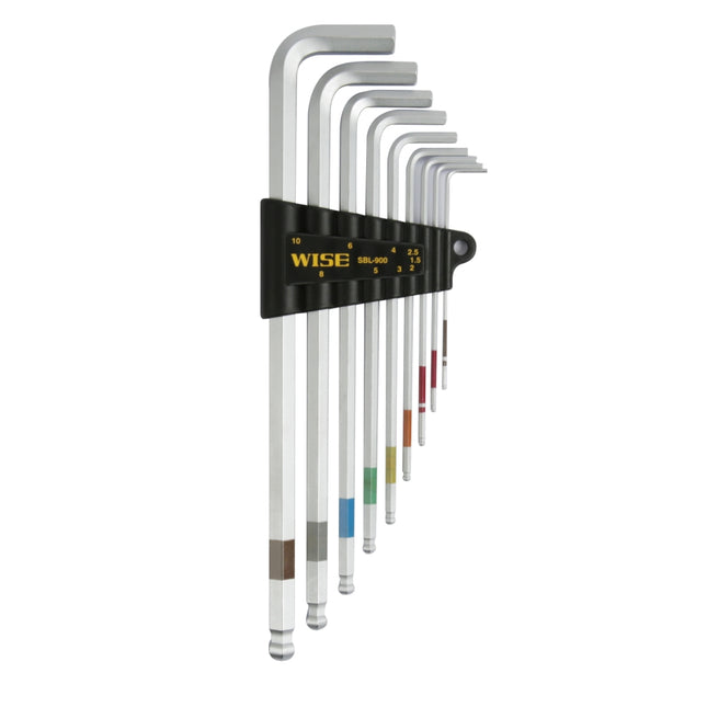 WISE Ball Point Hex Key Set, 9-Piece (LL Type) NO-2000