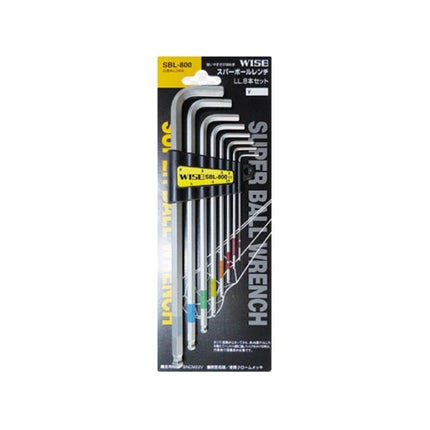WISE Ball Point Hex Key Set, 8-Piece (L Type) NO-2800 1.5~8.0mm(SBL-800)