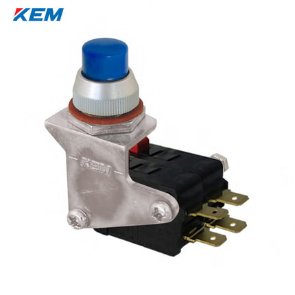 KEM Push Button Switch, Non-Illuminated, Ø12mm, Projecting, Blue, KP-12-2B, AC250V 8A 2a2b