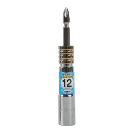 BESTO Bit Socket, One-Touch B-QBS12 12mm × 120mm