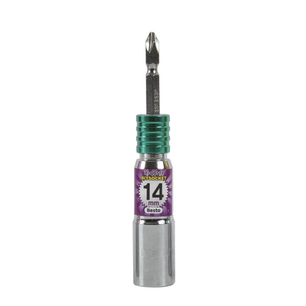 BESTO Bit Socket, One-Touch B-QBS14 14mm × 120mm