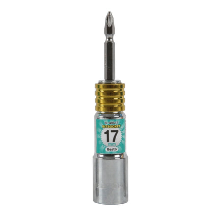 BESTO Bit Socket, One-Touch B-QBS17 17mm × 120mm