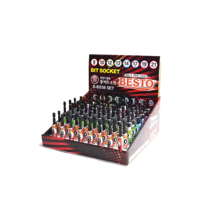 BESTO Long Bit Socket Display Set B-BS58set