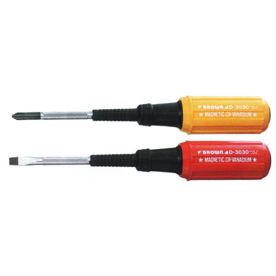 BROWN Screwdriver, Rubber Grip D3030-200B 6.35* 200mm (-)