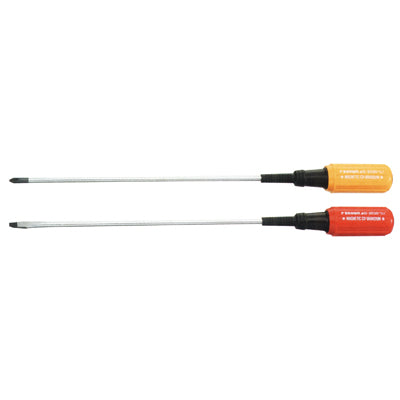 BROWN Screwdriver, Rubber Grip, Long D3030-300A 6.35* 300mm (+)