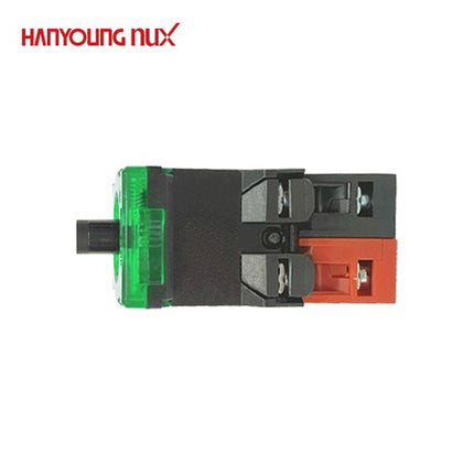 HANYOUNG Illuminated Push Button Switch, Contact Block, Bottom Contact, Green Cap AR-112D0G