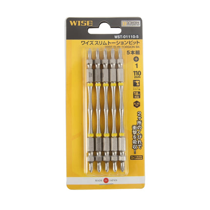 WISE Torsion Bit, Slim WST-01110-5 NO.1 * 110mm (5 pcs/pack)