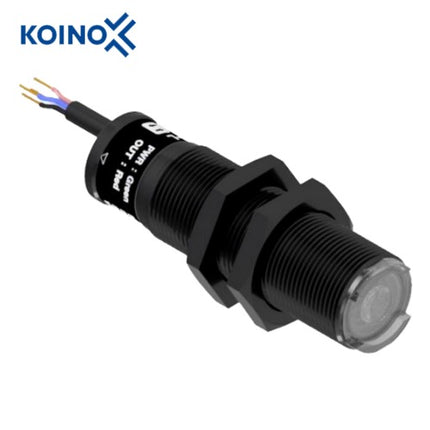 KOINO Photoelectric Sensor, Cylindrical, Ø18, Through-Beam, Receiver, PNP Type, KPS-OTP-L