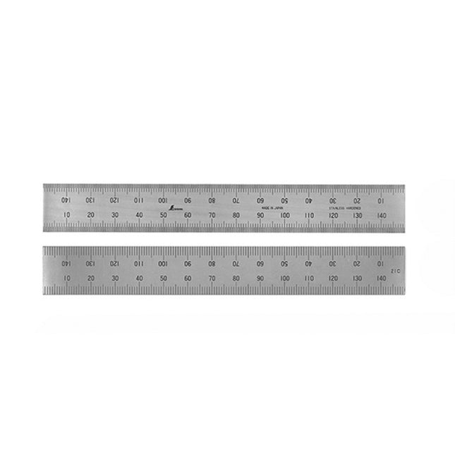SHINWA Stainless Steel Rule, Matte, 4-Row Scale, Zero at Both Ends S-24611 150mm (150mm*20mm/1.0T)