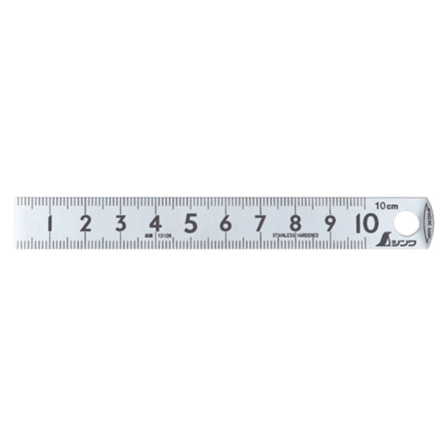 SHINWA Stainless Steel Rule, Matte, Pick-Up Scale (SUS420J2) S-13128 100mm (125mm*15mm/0.5T)
