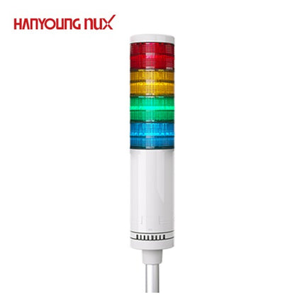 HANYOUNG Signal Tower Light, Steady/Flashing/Buzzer, 4-Tier STL080-FA114D