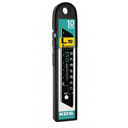KDS Utility Knife Blade, Extra-Strong, Black LB-10BZ 0.5T/100*18mm(8 compartments)