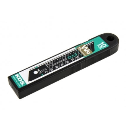 KDS Utility Knife Blade, Extra-Strong, Black LB-10BWZ 0.5T/100*18mm(15 compartments),10 pcs/pack