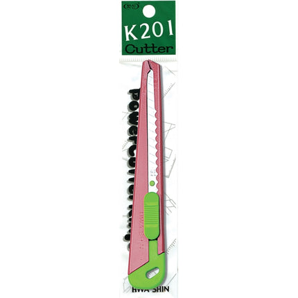 HWASHIN Utility Knife, Slide Type K-201 9mm(stationery use) (x10 pack)