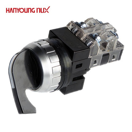 HANYOUNG Selector Switch, 3-Position, Ø25, Maintained, Black, CRSL-253A1 1a1b