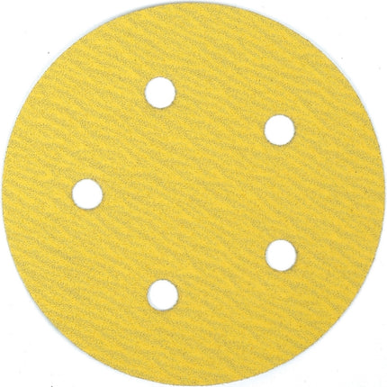 DEERFOS Dust Extraction Sandpaper, Adhesive Type, 6-Hole DA367 5"-#60 (x100 pack)