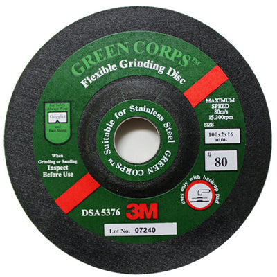 3M Flexible Depressed Center Grinding Wheel 4" 3M #80×100×16.0mm×2.0T (x20 pack)