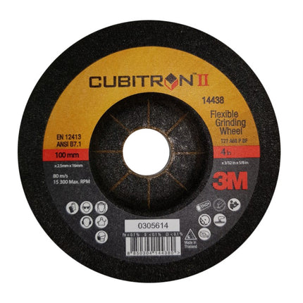 3M Flexible Depressed Center Grinding Wheel 4" 14437(2 #36/100mm x 3mm x 16mm (x20 pack)
