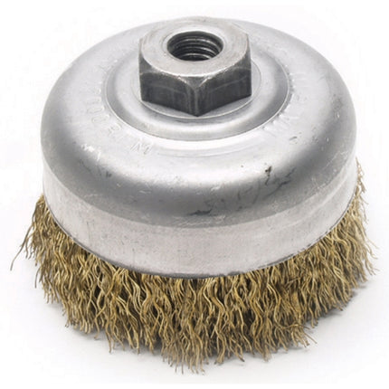 INWOO Cup Brush, Brass Wire CB-04-IW 4"×M10×1.5P(75mm) (x20 pack)