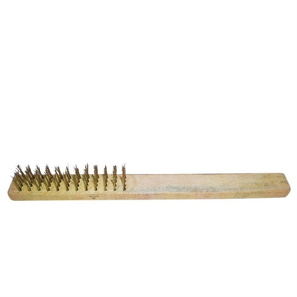 INWOO Wire Brush, Brass Wire HSB-M-IW yellow line/wooden handle/medium (x10 pack)