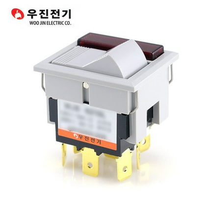 WOOJIN Toggle Switch, Maintained, Gray, Red WJS-4210L