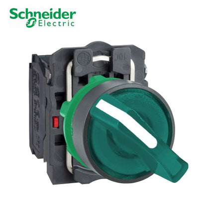 SCHNEIDER Selector Switch, Illuminated, 2-Position, Ø22mm, Green XB5AK123B5