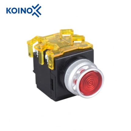 KOINO Push Button Switch, Illuminated, Ø30mm, Red, AC220V KH-514R