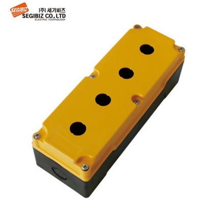 SEGIBIZ Push Button Box, Plastic, 4-Hole, Ø22, 70 mm, Yellow SG-PB-220470Y