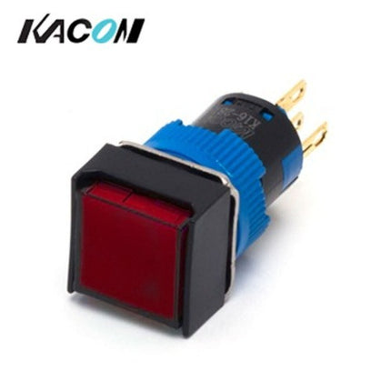 KACON Push Button Switch, Illuminated, Ø16mm, Red, DC12V K16-281R