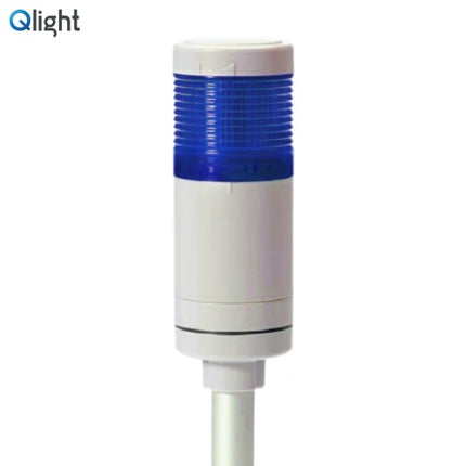 QLIGHT Signal Tower Light, Steady/Flashing Type, 50mm, 1-Tier, AC110-220V, Blue QTG50LF-1-110/220-B