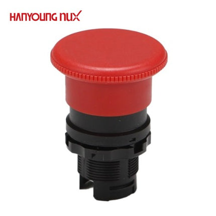 HANYOUNG Emergency Stop Switch, Ø40, Non-Illuminated, Momentary Action, Red, Top Only (Lower Contacts Sold Separately) ARE-4BR